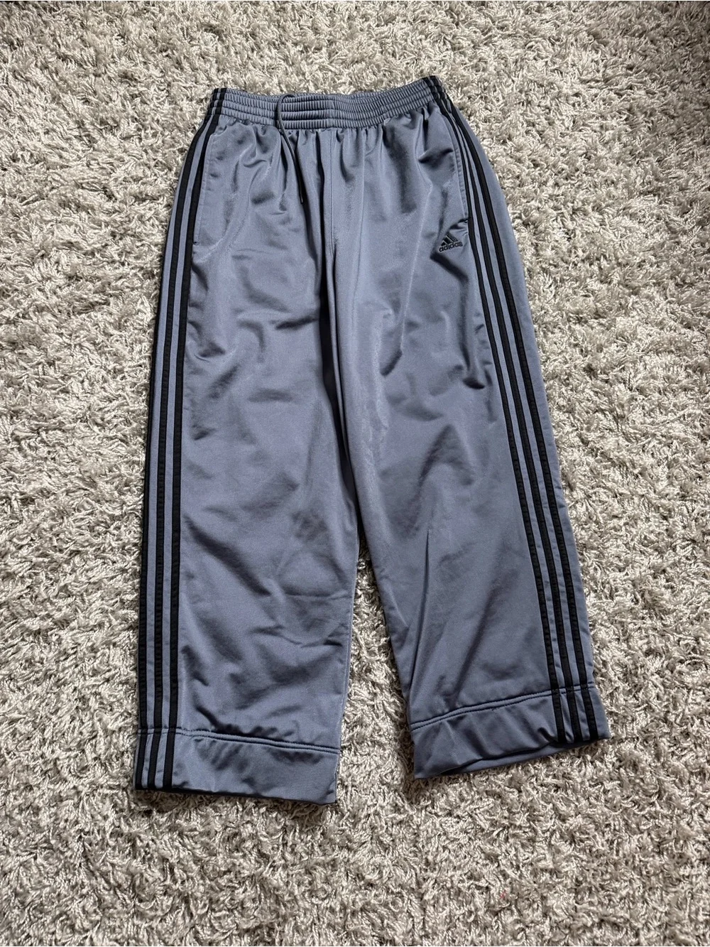 Adidas Gray Striped Sweatpants